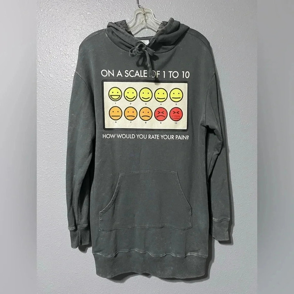 Adult Unisex Walt Disney World Hoodie Emoji Smiley Face Size LG gray/Distressed - Picture 1 of 6
